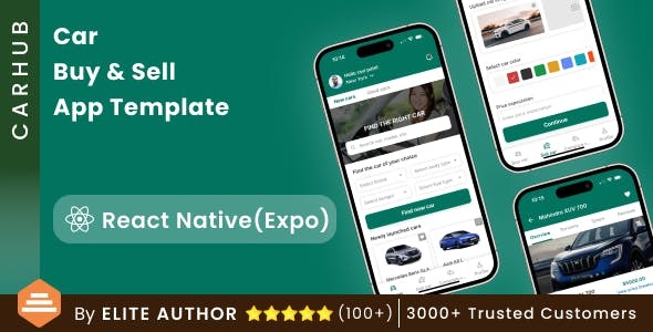 Car Buy & Sell App Template in React Native | CarHub