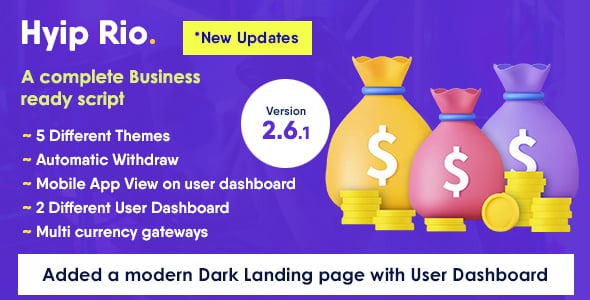 Hyip Rio - Advanced Hyip Investment Scheme With Ranking System and Automatic Withdraw