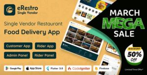 eRestro - Single Vendor Restaurant Flutter App | Food Ordering App with Admin Panel | Web Version
