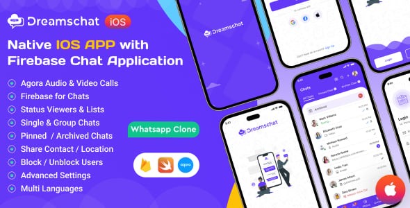 DreamsChat - WhatsApp Clone - Native IOS APP with Firebase Chat Application