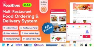 FoodBank Multi Restaurant - Food Delivery App | Restaurant App with Admin & Restaurant Panel