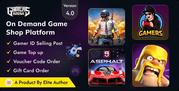 Gamers Arena - Digital Online Game Store, Game Top Up , Voucher & Gamer ID Selling Tools