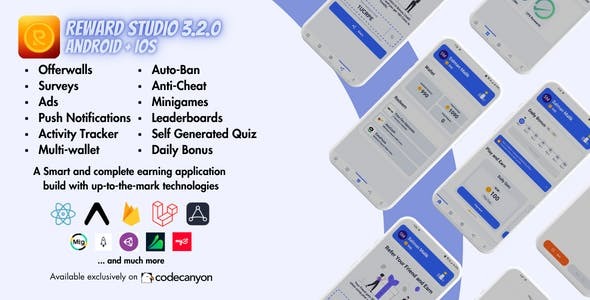 Reward Studio: Earning App With Admin Panel (Android + iOS)