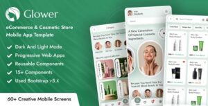 Glower - eCommerce & Cosmetic Store Mobile App Template ( Bootstrap + PWA )