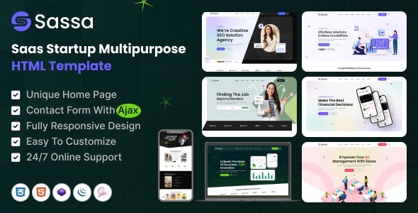 Sassa - Sass Startup Multipurpose HTML Template