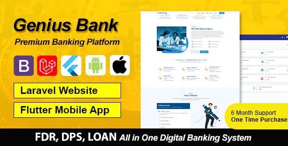 Genius Bank - All in One Digital Banking System with Flutter App
