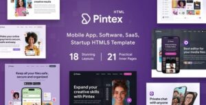 Pintex - Mobile App & Software Landing Page HTML Template