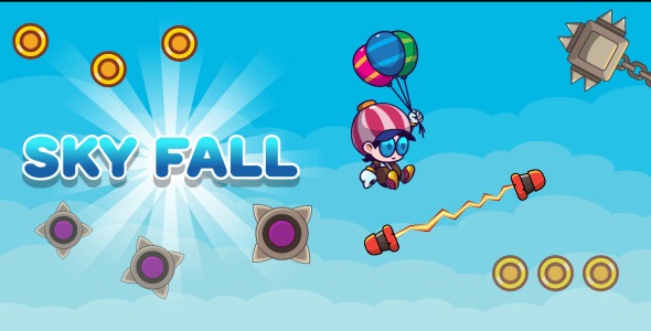 Sky Fall - Construct 3 Game - HTML5