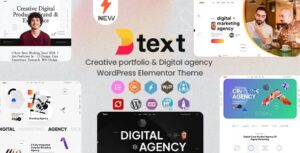 Btext - Creative Portfolio & Digital Agency WordPress Elementor Theme