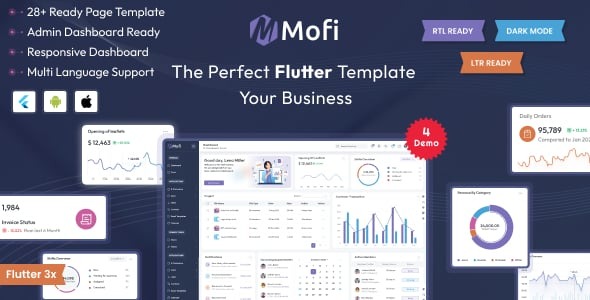 Mofi - Multipurpose Flutter Admin Panel & Dashboard Template | Flutter UI Kit