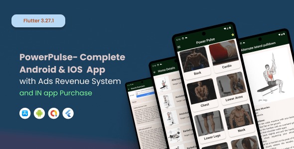 Power Pulse - Workout Exercise Flutter ready to publish with ads