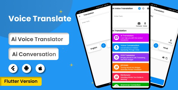 AI Voice Translator | Flutter Android/iOS Full Application | Premium Plan