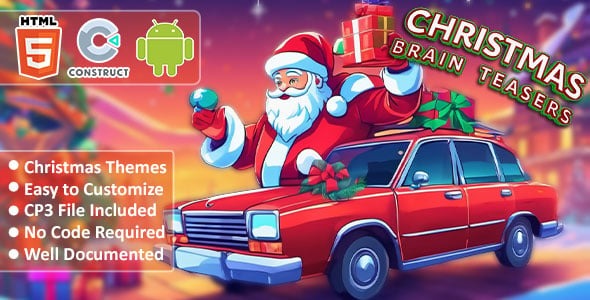 Christmas Brain Teasers Game - Educational Memory Puzzle Game - HTML5 and Android with Construct 3