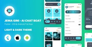 Jema Gini AI ChatBoat - Flutter Android & iOS Application + Light + Dark Theme