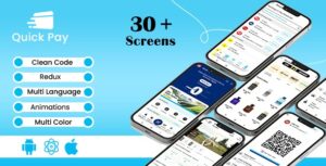 QuickPay - Paytm Clone | Digital Payments l Flights Booking | Movie Booking iOS/Android App Template