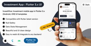InvestHive: Investment mobile app in Flutter 3.x (Android, iOS) UI template