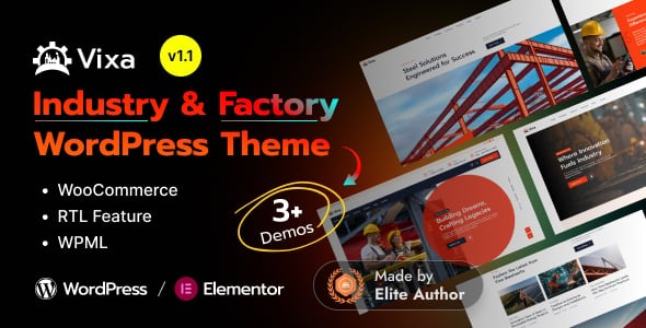 Vixa - Industry & Factory Elementor WordPress Theme