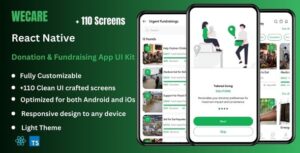 Wecare - Donation, Charity, & Fundraising React Native CLI App Ui Kit