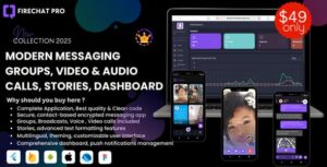 FireChat Pro - Flutter Modern Messaging - Group Chat - Video Calls - Voice Calls - Complete App