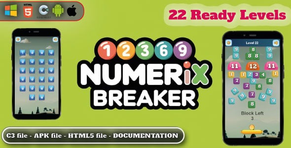 Numerix Breaker - Arcade Puzzle Game - HTML5, Construct 3