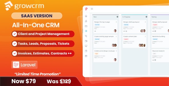 Grow CRM - Laravel Project Management