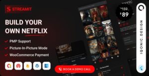 Streamit – OTT Video Streaming Flutter App With WordPress Backend (Movies, TV Shows, and Live TV)