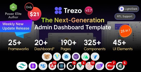 Trezo - Tailwind, Material, Bootstrap, React, Angular, Vue, Laravel & .NET Admin Dashboard Template
