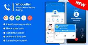Whocaller Truecaller ID & Spam Blocker App With Admin Panel