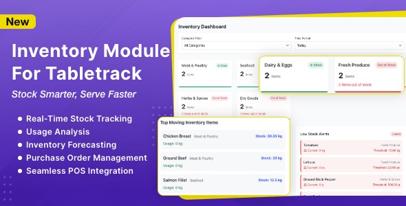 Inventory Module for Tabletrack