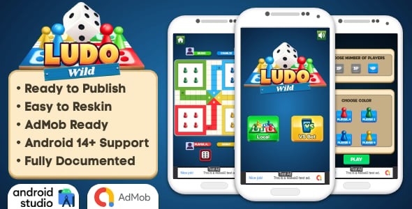Ludo Wild - Ludo Game Android Studio Project with AdMob Ads + Ready to Publish