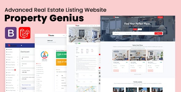 Property Genius - Real Estate Listing Website with OTP