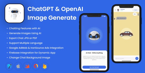 AI Chat & Image Generator – ChatGPT iOS App - OpenAI API & Ads Monetization