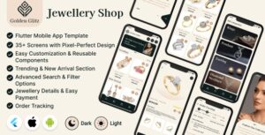 Golden-Glitz - eCommerce App for Jewelry Shop - Flutter Mobile App Template | Android & iOS
