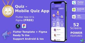 Quiz APP ANDROID + IOS + FIGMA | UI Kit | Flutter | Queezy Game