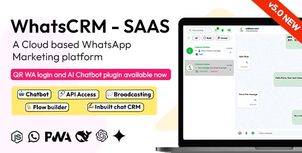 WhatsCRM - Chatbot, Flow Builder, API Access, WhatsApp CRM SAAS System