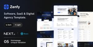 Zenfy - Software, SaaS & Digital Agency React Next JS Template