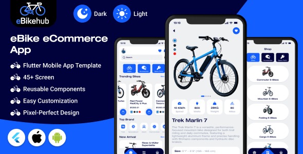 eBikehub - D2C eBike eCommerce Store Flutter Mobile App Template | Android & iOS UI Kit