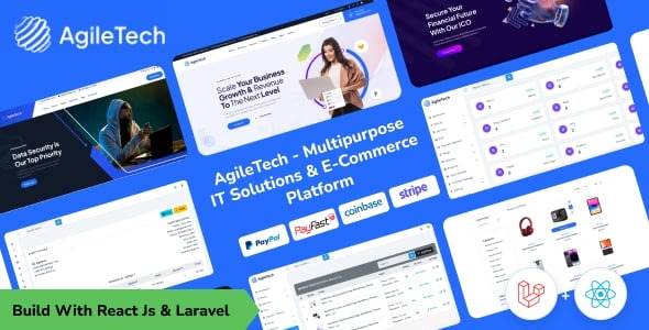 Agiletech - Multipurpose IT Solution & E-Commerce Platform React JS & Laravel REST API