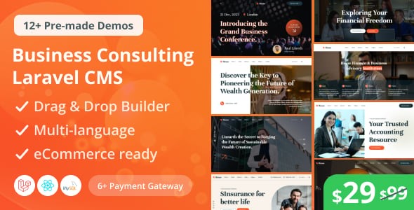 Bione - Business Consulting Laravel CMS With Live Page Builder