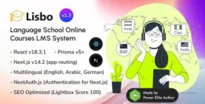 Lisbo - Language School Online Courses LMS System built with Next.js & React v19