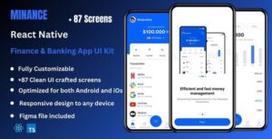 Minance - Finance & Bank Management React Native Expo App Ui Kit