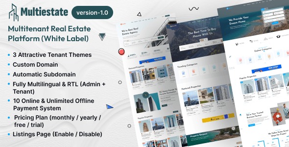 MultiEstate - Multitenant Real Estate Platform (White Label)