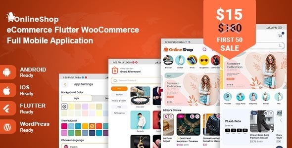 Online Shop - eCommerce Flutter WooCommerce Full Mobile Applicaton