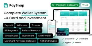 PaySnap - Digital Wallet System with Virtual Card and Investment