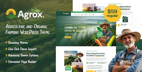 Agrox - Agriculture Organic Farming WordPress Theme
