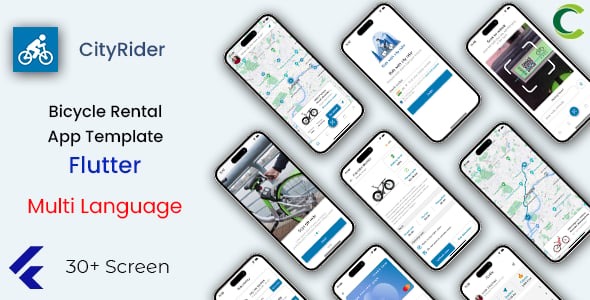 Bicycle Rental App Template in Flutter | CityRider | Multi Language