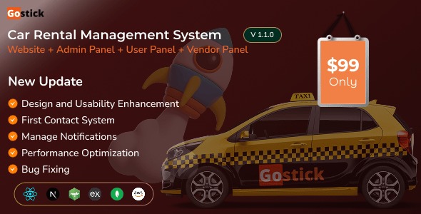 Gostick – A Complete Car Rental Platform | User | Vendor | Admin Panel (MERN)