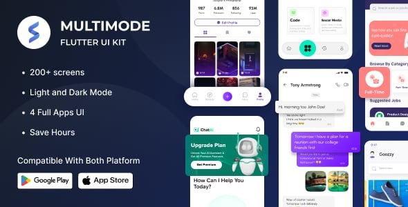 MultiMode Flutter - Flutter UI Kit (Light + Dark Mode)