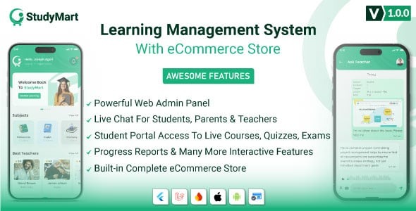 StudyMart - Complete Learning Management System with eCommerce Store