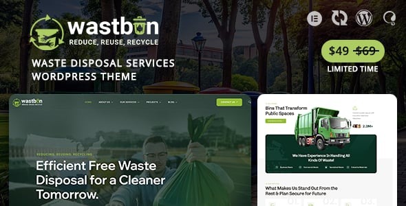 Wastbin - Waste Disposal & Recycling Services WordPress Theme